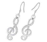 Abaodam Boucles D’oreilles Cloutées Notes de Musique pour Femmes, Puces Minimalistes Blanc Platine, Légères et Créatives, Accessoire Esthétique Quotidien, Bijou Élégant