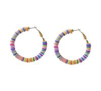 Abaodam Boucles D’oreilles Colorées En Pâte Polymère c Forme Bohème, Légères Et Imperméables, Pour Femmes, Plage Et Usage Quotidien, Pendentif Disque Soft Clay, Taille Standard