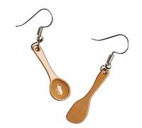 Abaodam Boucles D’Oreilles Crochet Fait Main de Mini Cuillère Légères Couleur Café Paire Unique Bijoux D’Oreilles Amusants et Originaux pour Présent Quotidien