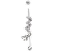 Abaodam Boucles D’Oreilles Industrielles en Acier Inoxydable Tête de Dragon Piercing Cartilage Hélix/Conch Bijoux de Piercing pour Adolescentes et Femmes Design Serpent Style Punk