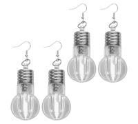 Abaodam Boucles D’oreilles Pendantes Ampoule Lumineuse Plastique Résine, 2 Paires Colorées Festives, Femme Club Fête Nuit, Design Original et Créatif