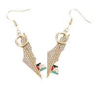 Abaodam Boucles d’oreilles pendantes carte d’Israël et Palestine en acier inoxydable motif pastèque fantaisie avec cristaux légères et confortables bijoux pour femmes quotidien et