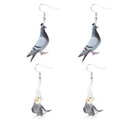 Abaodam Boucles D’Oreilles Pendantes en Acrylique Oiseaux 2 Paires Légères et Colorées Bijoux pour Femme Décoration D’Oreilles Originale pour Fête et Usage Quotidien