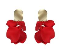 Abaodam Boucles D’oreilles Pendantes Forme Fleur Rose Rouges, Légères et Longues, 1 Paire Élégante pour Femmes et Filles, Bijoux Décoratifs pour Mariage, Rendez-usage Quotidien