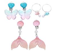 Abaodam Boucles D'oreilles À Clip Sirène 3 Paires De Boucles D'oreilles À Clip Princesse Pour Petite Fille les À Clipser Pour Petite Fille Ensemble De Bijoux Pour Enfants