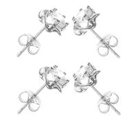 Abaodam Boucles D'oreilles Clous Rondes Style Créatif et Mode en Argenté 4pcs pour Femme et Fille Adaptées à Tout, Shopping et Toutes Occasions