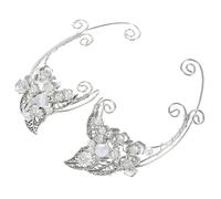 Abaodam Boucles D'oreilles Elfe en Alliage Argenté, Design Créatif et Élégant Manchettes sans Perçage Confort Longue Durée pour Femmes pour Anniversaires et Fêtes
