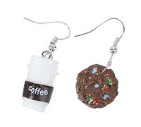 Abaodam Boucles D'oreilles Fantaisie Biscuits et Tasse Café Pendentif Léger Résine Femme Accessoires Mode Soirée Élégant Souvenirs Après-midi Tea