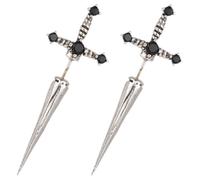 Abaodam Boucles d'Oreilles Femme Épée en Alliage Argenté, Confortables et Stylées, Design Unique Rétro pour Diverses Occasions