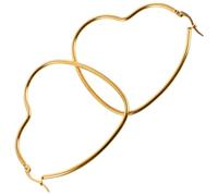 Abaodam Boucles D'oreilles Goujon Cœur Doré Acier Inoxydable, Légères et Délicates, pour Femmes et Filles, Bijoux de Fête, Taille 2.0 X 50 Mm, Usage Quotidien et Cérémonie