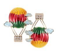 Abaodam Boucles D'oreilles Montgolfière Colorées en Alliage de Zinc avec Cristaux Petites D'oreilles Puces Fantaisie pour Femmes pour Tenue Quotidienne