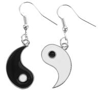Abaodam Boucles D'oreilles Pendantes Accessoire de Mode Moderne Taiji Yin Yang Noires et Blanches en Alliage Léger et Respectueux Peau pour Filles