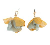 Abaodam Boucles d'Oreilles Pendantes Fleur pour Femme Gouttes Auriculaires en Alliage Crochet Doré Design Nœud Élégant Vintage Couleur Gingembre Gris Clair Bijoux Légers Fête et Usage