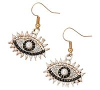 Abaodam Boucles D'oreilles Pendantes Œil Maléfique en Métal et Cristaux Vintage Style Bohème Design Original D'œil du Diable pour Femmes pour Soirée Costumée