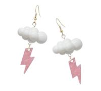 Abaodam Boucles d'Oreilles Pendantes Nuage et Éclair en Acrylique Grandes Thème Météo Boucles d'Oreilles Nuage de Pluie pour Femmes Bijoux Années 80 Accessoires pour Fêtes et Usage