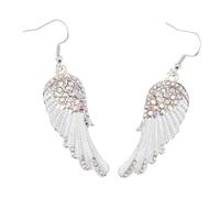 Abaodam Boucles Oreilles Ailes Ange pour Femme Bijoux Pendantes Diamant Elegant et Confortable