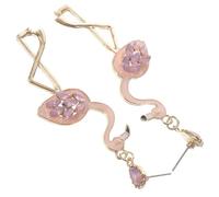 Abaodam Boucles Oreilles Flamant avec Cristaux pour Femme Pendantes Délicates pour Occasions Spéciales