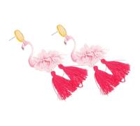 Abaodam Boucles Oreilles Flamant avec Pompon pour Femme Légères et Design Délicat et Accessoires Mode pour Toutes Occasions
