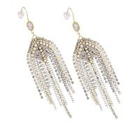 Abaodam Boucles Oreilles Pendantes Bohèmes pour Femmes Longues à Chaîne Perlée Tressée Boucles Chandelier Élégantes pour Mariages et Occasions Spéciales
