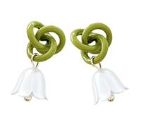 Abaodam Boucles Oreilles Pendantes Muguet Légères Alliage pour Femmes Style Floral Polyvalent été Élégantes et Confortables Au Quotidien