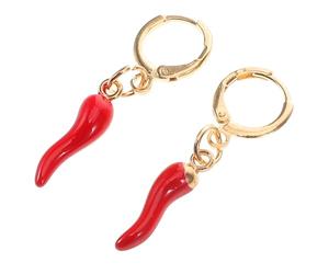 Abaodam Boucles Oreilles Petites Créoles Piment Rouge Dorées Bijoux Amusants et Élégants pour Femmes Finition Plaquée Boucle Oreille Piment Espelette Style Original