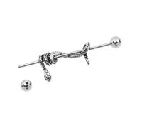 Abaodam Boucles Oreilles Serpent Punk Acier Inoxydable Boucle Cartilage Barbell pour Perçage Oreille Femme Bijoux Piercing Au Style Gothique