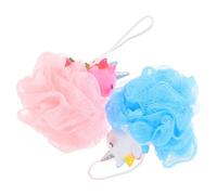 Abaodam Boules Nettoyage Peau Pe 2pcs de Licornes en Filet et Élimination des Cellules Mortes, Design Simple et pour Garçon et Filles Bain