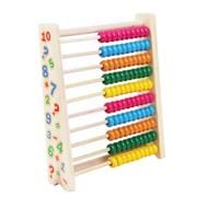 Abaodam Boulier Bois Rangées Coloré pour Garçon Fille Mathématique Éducatif Sûr sans Arêtes Cadre de Calcul Précoce pour Fille et Garçon Développement Intelligence Couleur Aléatoire