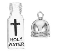 Abaodam Bouteille en Acrylique Argenté Design en Verre d'eau Bénite Récipient Décoratif pour Baptême Chrétien et Décoration de Pâques