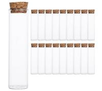 Abaodam Bouteilles en Verre Transparent de 60ml Bouteilles D'allumettes Étanches avec Bouchon en Bois Lot de 20 pour Décoration et Stockage Sécurisé