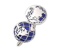 Abaodam Boutons de Manchette Globe Terre Ronds pour Chemise 1 Paire Accessoire Vestimentaire Masculin Polyvalent Mariage et Tenue Professionnelle Métal Argenté Élégant