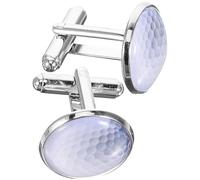 Abaodam Boutons de Manchette Golf en Métal Cristal en Verre Paire Décorative Argentée pour Chemises Homme Accessoires Costume Business Bijoux Homme Élégants pour Occasions