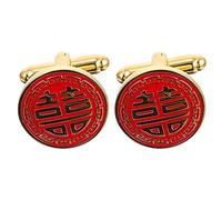 Abaodam Boutons de Manchette Mariage en Acier Doré Style Chinois, 1 Paire pour Marié et Témoin, Décoration Élégante pour Chemise et Fête, Accessoires Homme pour Cérémonie