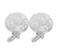 Abaodam Boutons Manchette Homme Ronds Notes de Musique Bijoux Français Alliage Résistant Accessoires Élégants pour Chemises de Mariage et Affaires Cadeau Musicien Léger
