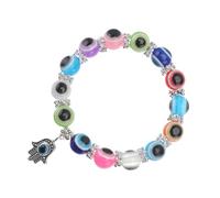Abaodam Bracelet Amulette Main de Fatima Rétro en Alliage, Orné de Perles Œil Maléfique, pour Femme, Présent Anniversaire, Style Unique et Créatif, Taille Extensible