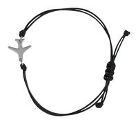 Abaodam Bracelet Avion pour Homme en Fil Tressé Réglable Noir Bijou D’Aviation Confortable et Robuste Accessoire pour Voyageur et Pilote Présent Anniversaire Petit Ami