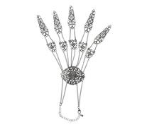 Abaodam Bracelet Chaîne Main Gothique avec Griffes Métal Résistant Accessoire Costume Femme Élégant