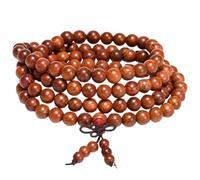 Abaodam Bracelet de Perles de Bouddha en Bois de Houppe 108 Perles 8 Mm Naturel pour Homme Quotidien Prière Mala Style Traditionnel