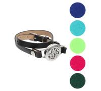 Abaodam Bracelet Diffuseur Chic en Acier Inoxydable Noir, Bracelet Aromatique Simple la Mode, pour Sorties et Shopping