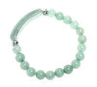 Abaodam Bracelet en Pierre Naturelle de Jade Vert et Quartz Rose, Taille Ajustable, Ornement de Main Féminin, Bijou la Main Élégant pour Tenue Quotidienne, Accessoire de Poignet