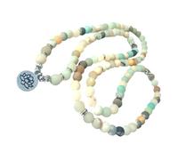 Abaodam Bracelet et Collier Pierre Naturelle Perles Lotus Élégant pour Homme Accessoire Mode et Unique