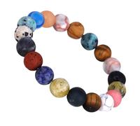 Abaodam Bracelet Exploration Cosmos en Pierre Naturelle 8 Planètes du Système Solaire, Design Délicat et Élégant pour Femme, Accessoire Quotidien pour Fêtes et Voyages