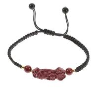 Abaodam Bracelet Feng Shui Tressé la Main en Corde Ajustable Pi Yao de Richesse Unisexe pour Usage Quotidien Taille Unique