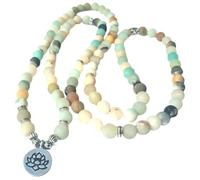 Abaodam Bracelet Lotus Perles Pierre Naturelle Bijoux Bouddhistes Unisexe Bracelet et Collier Élégant pour Méditation et Cadeau