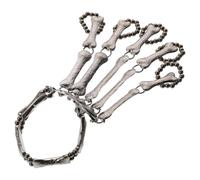 Abaodam Bracelet Main Squelette en Alliage Noir, Confortable à Porter, pour Fêtes Costumées Halloween et Occasions Spéciales, Style Créatif et Mystérieux