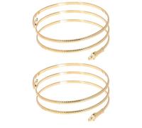Abaodam Bracelet Manchette Serpent en Alliage Doré Robuste et Finement Travaillé, Style Punk Élégant, Réglable, Pack de 2 pour Femme, Bijou pour Bras