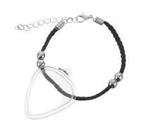 Abaodam Bracelet Porte-médiators de Cœur avec Étui Miniature Portable, Accessoire Guitare de Voyage, Petit Porte-médiators Compact pour Accessoires Essentiels, Compatible la Plupart