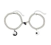 Abaodam Bracelet pour Couples Amoureux Ajustable Acier Inoxydable Cœurs et Astronautes Bijoux de Poignet Assortis pour Anniversaires et Quotidien