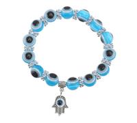 Abaodam Bracelet Rétro à Perles Œil de Fatima Bleu Ciel, Bijou Vintage Féminin, Amulette Protectrice, Accessoire Mode pour Femme, Style Créatif et Élégant, Taille Unique, Usage Quotidien