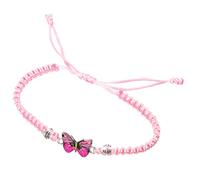 Abaodam Bracelet Tressé Réglable Rose pour Femmes et Adolescentes Bijoux Décoratifs Faits Main Présent Saint-Valentin Accessoire Mode pour Amies et Occasions Spéciales